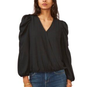 Sam & Jess Women's Surplice Puff-Sleeve Top